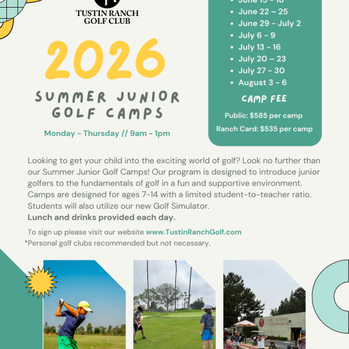 2026 Summer Junior Golf Camps - June 8 - June 11 - Ranch Card