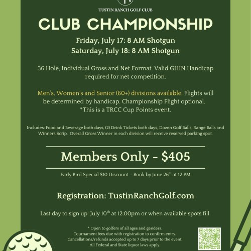 2026 TRGC Club Championship - Ranch Card Only - Early Bird Special