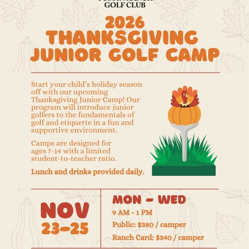 2026 Thanksgiving Junior Clinic - Ranch Card - 11/23-11/25